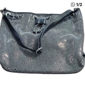 Elegant Black and Silver Women's Shoulder Bag